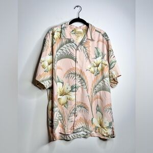 Tommy Bahama Silk Floral Hawaiian Tropical Print Shirt Large